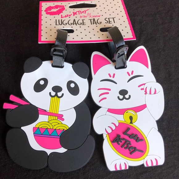 Betsey Johnson Accessories - Betsey Johnson Panda and Kitty Luggage Tag Set